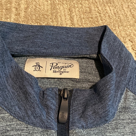 Original Penguin 1/4 zip long sleeved shirt sz Large - Picture 3 of 5